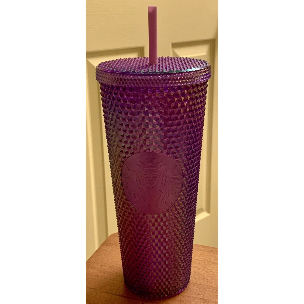 Starbucks Tumbler Venti 24 Oz.‎ Cold Cup Bling Purple Oil Slick Swirl 2022